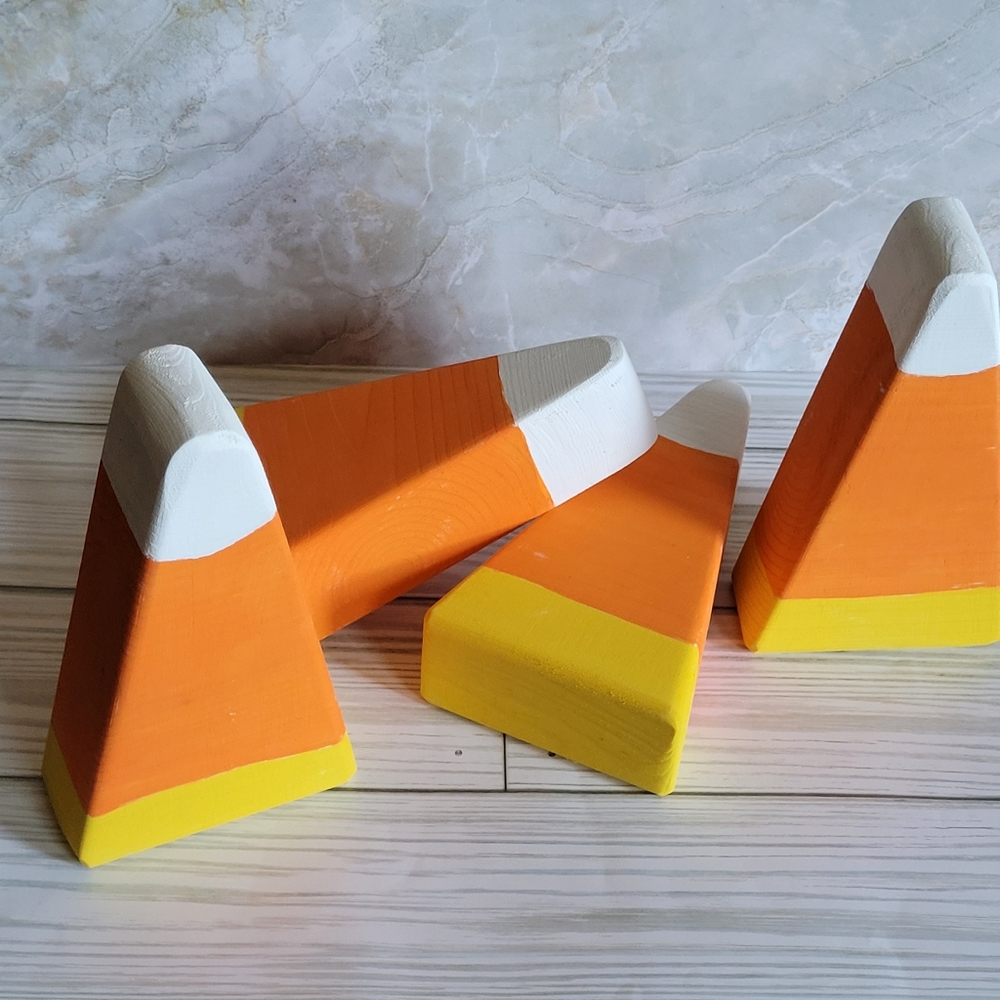Handmade Wooden Candy Corn 2pcs